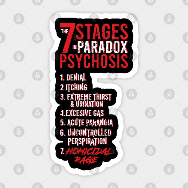 UMBRELLA ACADEMY 2: THE 7 STAGES IN PARADOX PSYCHOSIS (BLACK/GRUNGE) Sticker by FunGangStore